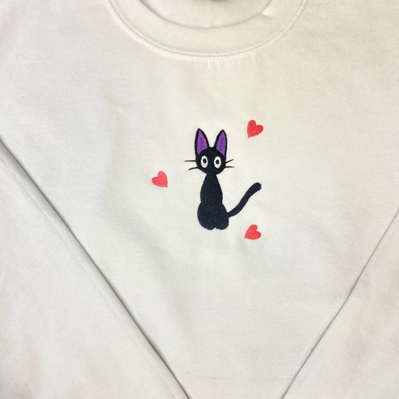 Jiji Cat Embroidered Sweatshirt - Picture 3 of 5